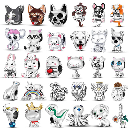 925 Sterling Silver Animal Theme Charms Cat Dog - Batch 49