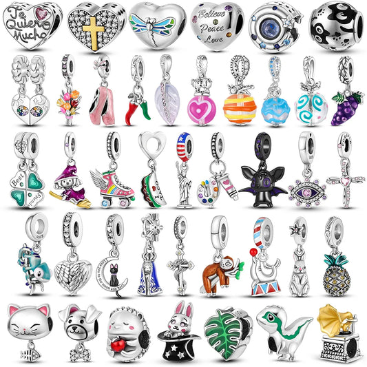 925 Sterling Silver Animals Hearts Mix Theme Charms - Batch 61