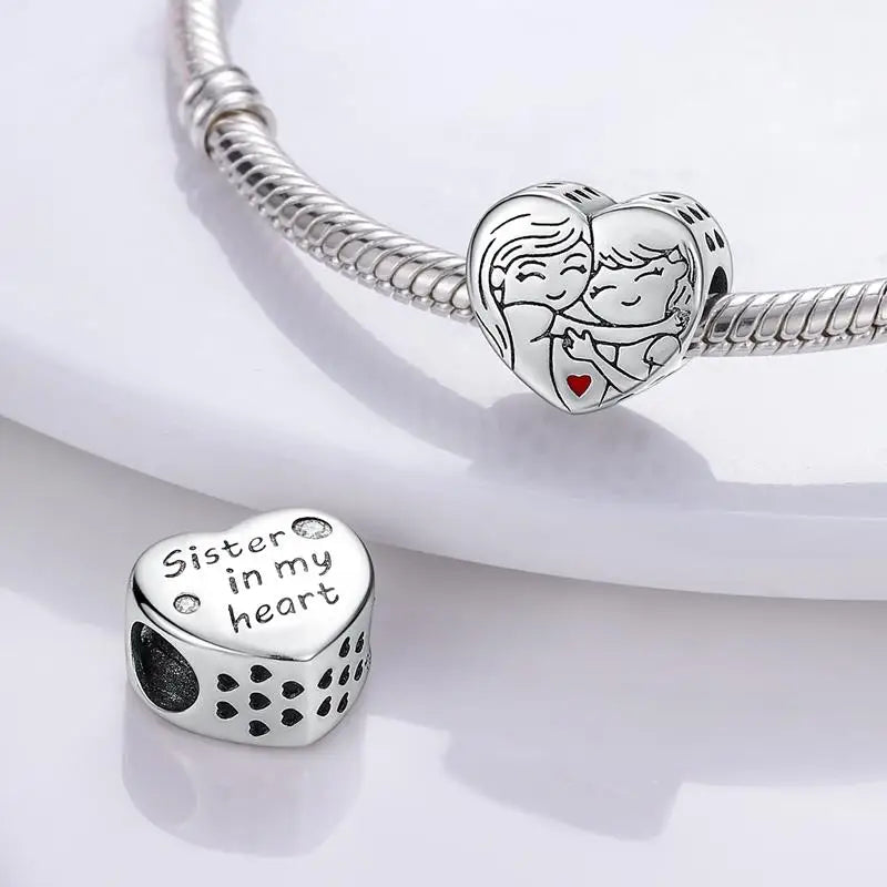 925 Sterling Silver Sister Brother Charms - Batch 7