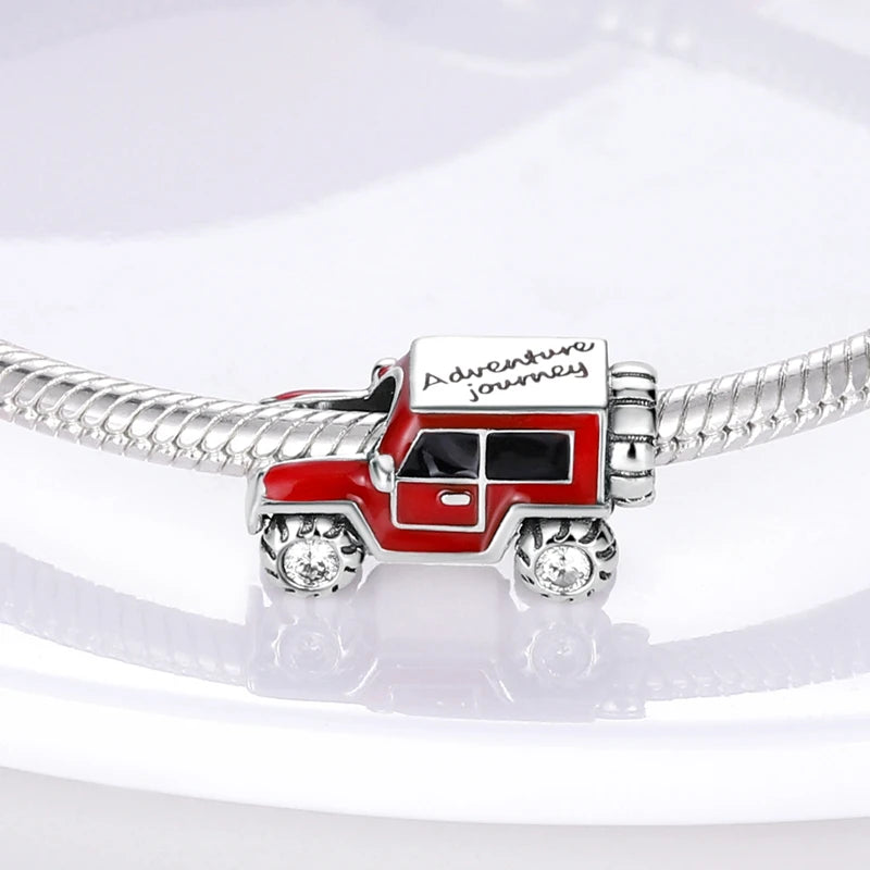 925 Sterling Silver Bicycle Car SUV Bus Theme Charms - Batch 37