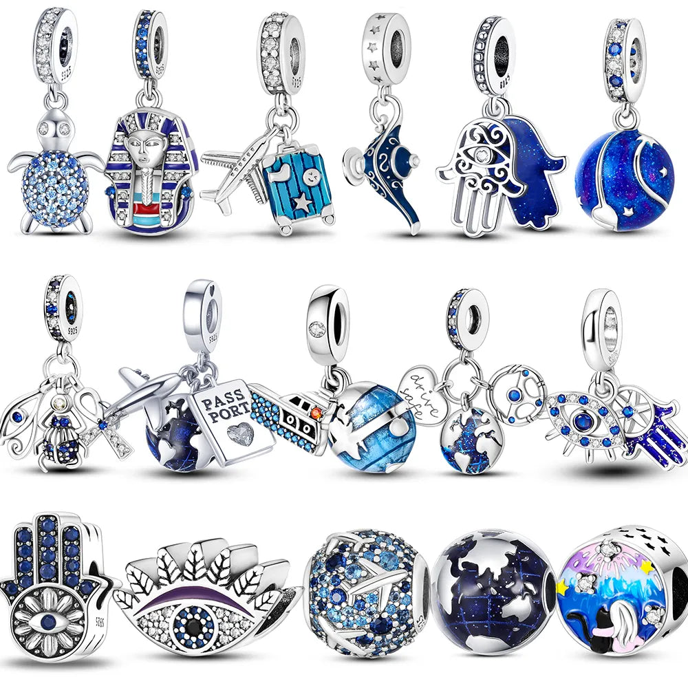 925 Sterling Silver Blue Theme Charms - Batch 39