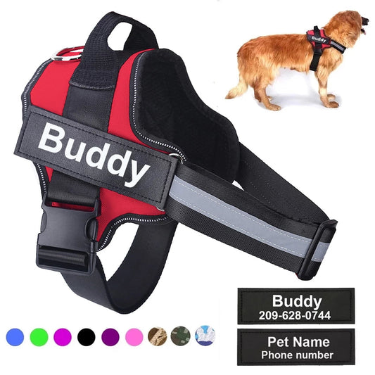 Personalised No-Pull Dog Harness with Reflective Strip